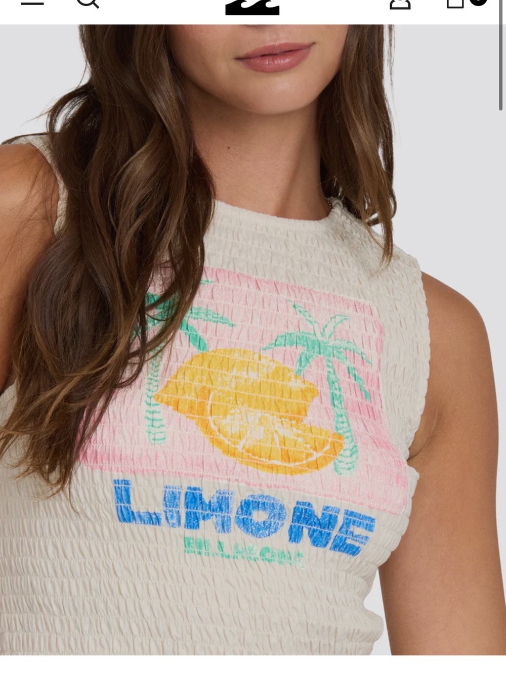 Billabong Club Beach Tank Top Limone Scrunch Medium